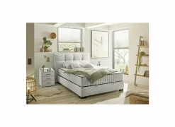 Bedbox Nagol A 140x200cm - stof - beige met opbergruimte