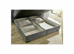 Bedbox Nagol A 160x200cm - stof - antraciet met opbergruimte
