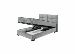 Bedbox Nagol A 140x200cm - stof - antraciet met opbergruimte