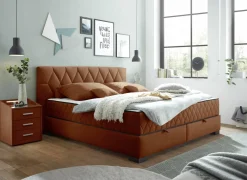 Bedbox Nagol B 160x200cm - stof - cognac