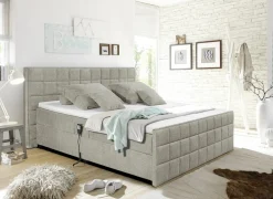 Bedbox 180x200cm - stof - sand elektrisch