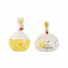 J line Beeld Kip Bee Happy/Honing H21cm - keramiek - wit/geel