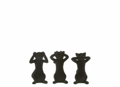 J line Beeldje Kat Horen Zien Zwijgen H14cm