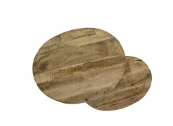 Bijzettafel Andromeda 70x90cm - hout massief - bruin - set van 2