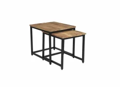 Bijzettafel Cilou 45x45cm - mango massief - naturel - set van 2