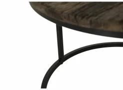 Bijzettafel Elunar Ø70cm - acacia massief - naturel - set van 3