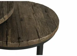 Bijzettafel Elunar Ø70cm - acacia massief - naturel - set van 3