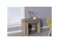 Bijzettafel Izuma 55x40cm - melamine - bruin - set van 3