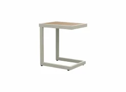 Bijzettafel Nirvana 40x32x45cm - aluminium/polywood - greige