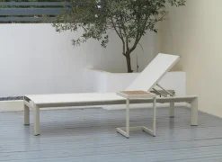 Bijzettafel Nirvana 40x32x45cm - aluminium/polywood - greige