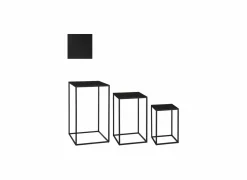 Edelman Bijzettafel Quinty 30x30cm - metaal - zwart - set van 3