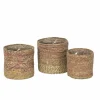 Bloempot Aja set van 3 - zeegras - naturel/multi