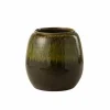 Bloempot H36cm - keramiek - olijfgroen