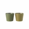 J line Bloempot H15cm - kunststof & papier - groen