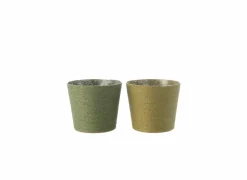 J line Bloempot H15cm - kunststof & papier - groen