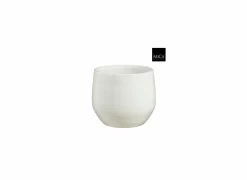Mica Bloempot Matteo H24cm - terracotta - wit
