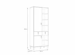 Boekenkast Lya 83x42x201cm - decor - cabezone oak & mauvella oak