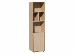 Boekenkast 56x45x212cm - melamine - brushed sand oak nature