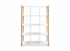 Boekenrek Denver 107x39x145cm - decor - wit & artisanale eik