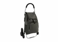 Boodschappentrolley 52x40x100cm - stof - gewaxt grijs