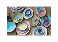 Cosy & Trendy Bord Streetfood festival 15x11,5cm - keramiek - multicolor