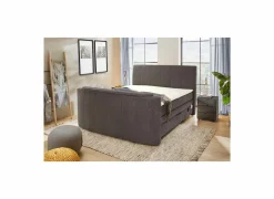 Boxspring Belair Mix 180x200cm - stof - antraciet met tv-lift en opbergruimte