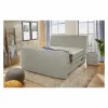 Boxspring Belair Mix 180x200cm - stof - lichtgrijs met tv-lift en opbergruimte