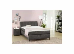 Boxspring Gitta 140x200cm - stof - donkergrijs