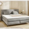 Boxspring Kira Normal 160x200cm - stof - middengrijs