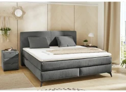 Boxspring Kira Normal 180x200cm - stof - donkergrijs