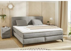Boxspring Kira Normal 180x200cm - stof - middengrijs