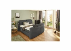 Boxspring Moviestar Mix 180x200cm - stof - donkergrijs met tv-lift