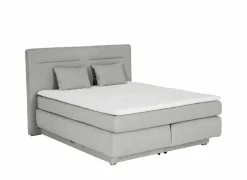 Boxspring Simone 160x200cm - stof - lichtgrijs met opbergruimte