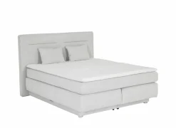 Boxspring Simone 180x200cm - stof - ecru met opbergruimte