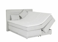 Boxspring Simone 180x200cm - stof - ecru met opbergruimte