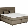 Boxspring Simone 160x200cm - stof - bruin met opbergruimte