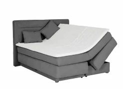 Boxspring Simone 180x200cm - stof - middengrijs met opbergruimte