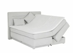 Boxspring Simone 160x200cm - stof - ecru met opbergruimte