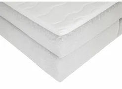 Boxspring Simone 160x200cm - stof - ecru met opbergruimte