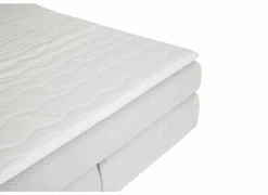 Boxspring Simone 160x200cm - stof - ecru met opbergruimte