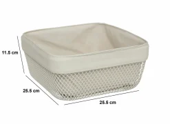 Broodmand Mayaj 25,5x11,5cm - metaal/stof - beige