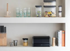 Brabantia Broodtrommel met schuifdeksel 26,50x31,60x17,30cm - staal - matt black