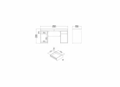 Bureau Function plus 149x48x78cm - decor - hoogglans wit