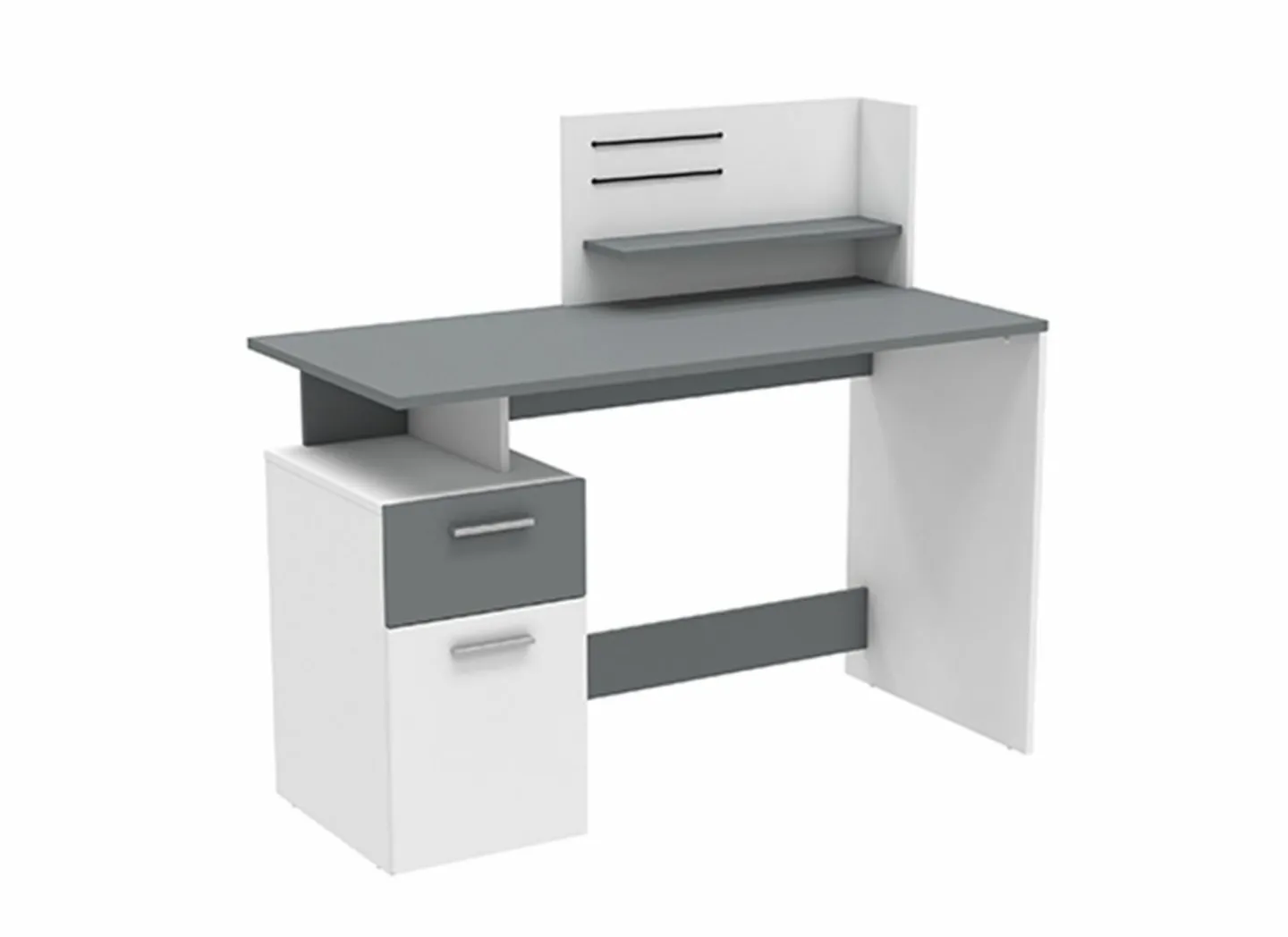 Bureau Platon 122x55cm - decor - wit & grijs