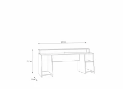 Bureau Tezaur 200x72x91cm - decor - zwart