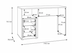 Bureau Wexlin 120x50x76cm - decor - sand & mauvella oak