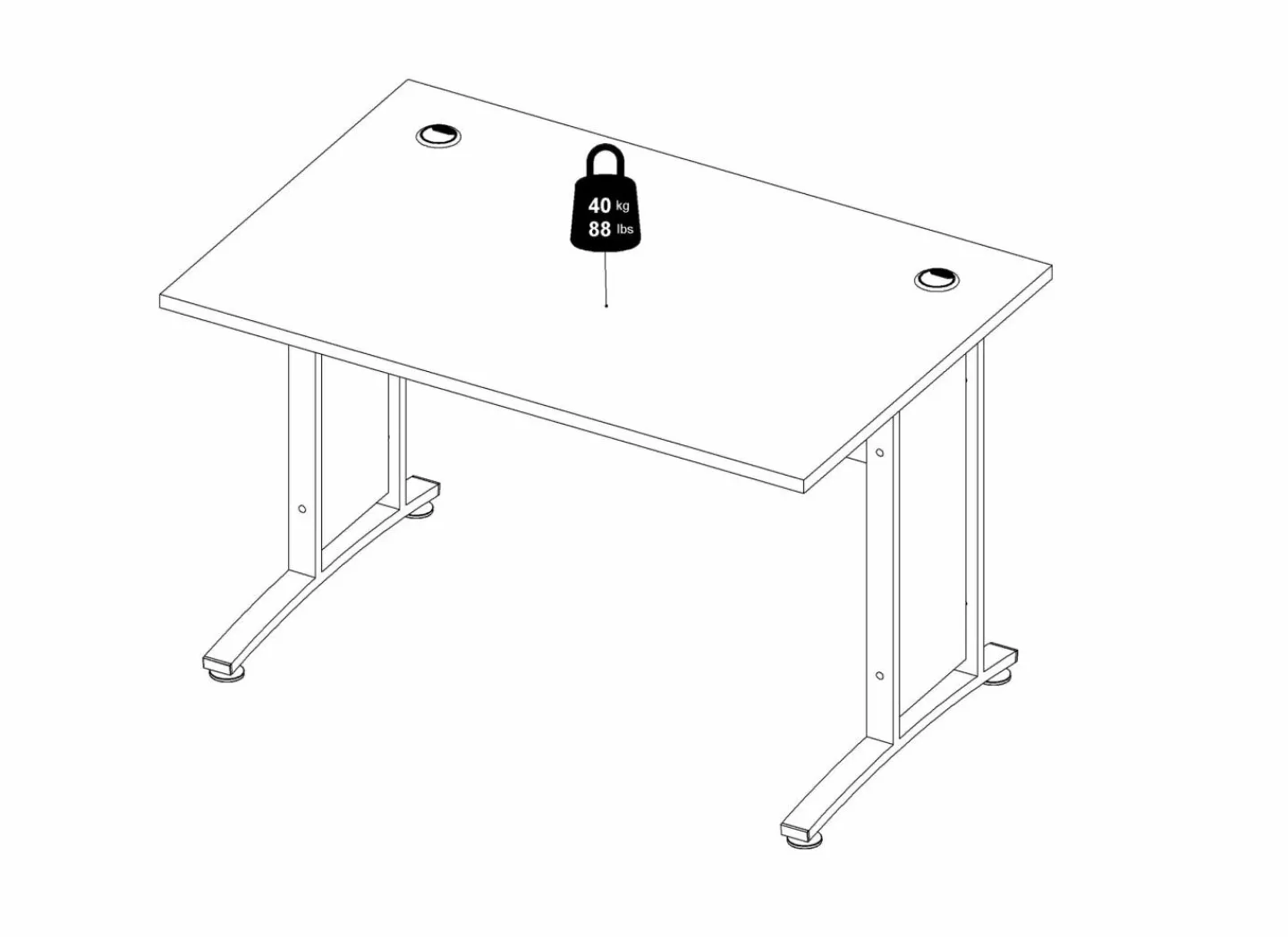 Bureaublad Prima 120x80x3cm - decor - eik