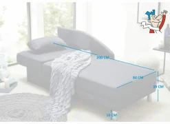 Chaise longue Roy Recamière 149x90cm - stof - blauw met bedfunctie