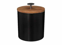 Champagne-emmer Ø15,5x19cm - RVS & mangohout - zwart & naturel