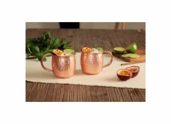 Cocktailglas Moscow Mule 47cl - roestvrij staal - koper set van 2